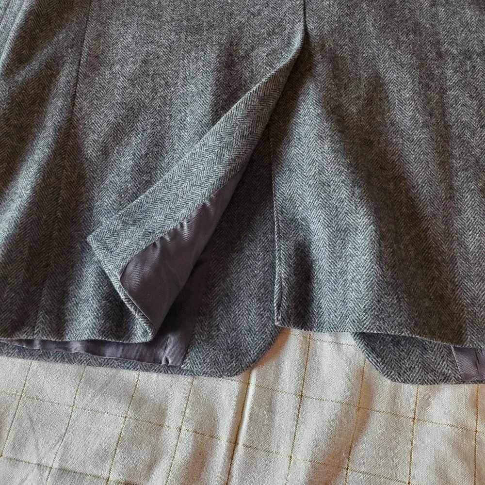 Ruffini Italy Sport Coat 42L Gray Camel Hair Blend Herringbone Blazer‎ Jacket